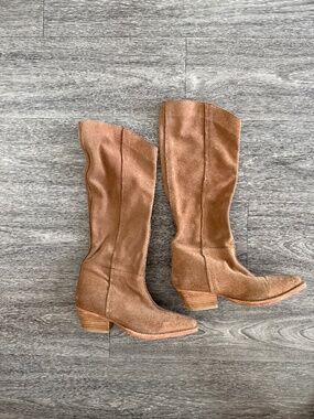 Free people sway low slouch suede leather boots size 38